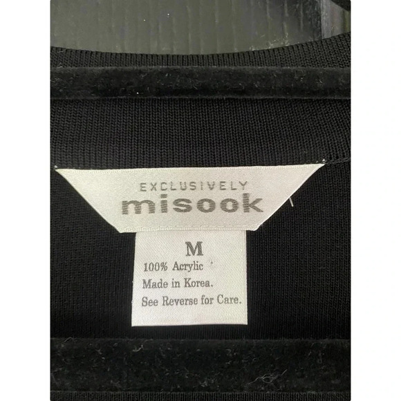 Exclusively Misook Black Long Sleeve Knitted Toggle Button Cardigan Size M - Picture 4 of 4